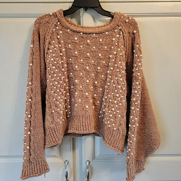 Buckle POL Pretty In Pearls Crew Neck Sweater - Picture 1 of 8